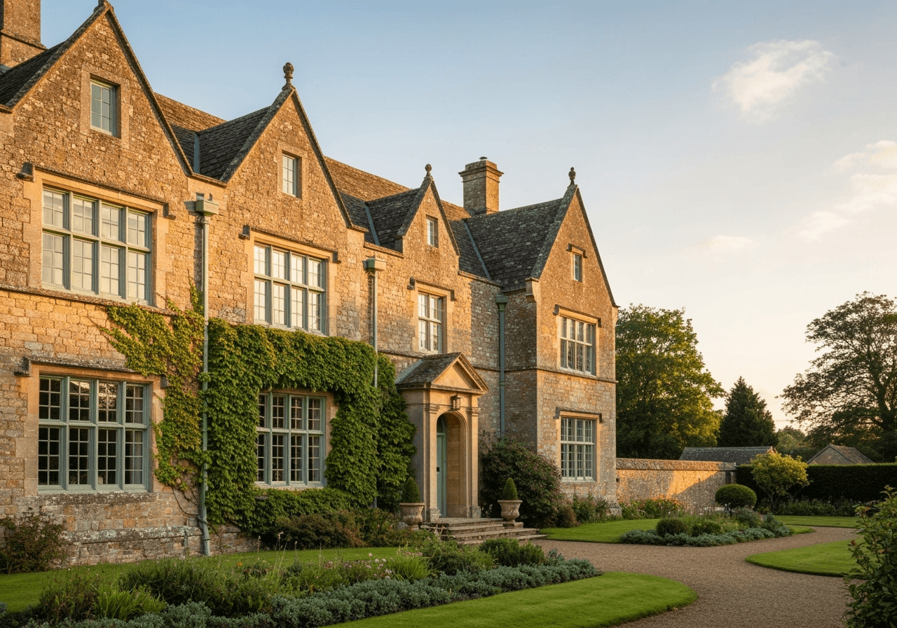 Traditional English country house for a wedding weekend